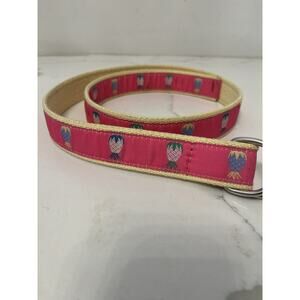 Douglas Pacquette Belt M Unisex Pink Pineapples Preppy Golf Coastal Beach Summer